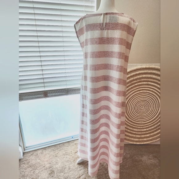 BAMBAH Striped Pink Kaftan Boutique line Maternity Dress One Size Fits Most - Picture 3 of 6